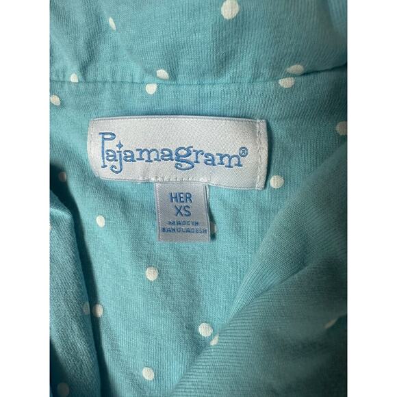 Pajama Gram Classic Tiffany Blue 100% Cotton Jersey Polka Dot Pajamas. Size XS - Picture 6 of 6
